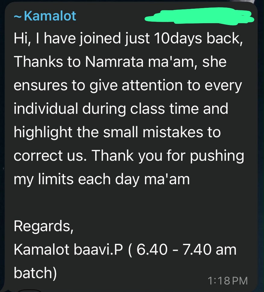 Student review from Kamalot