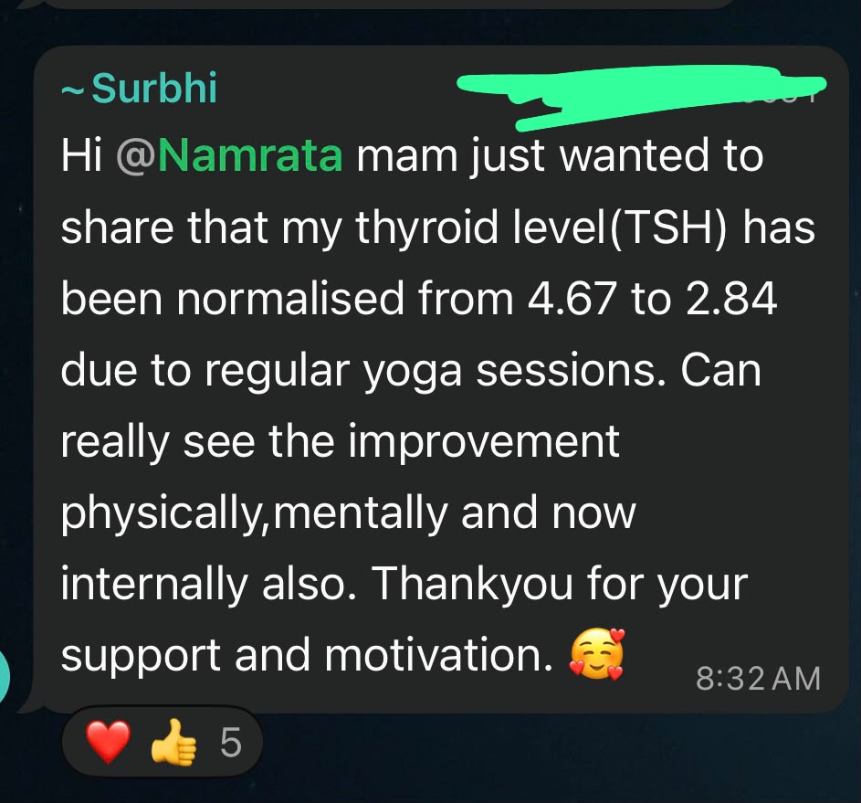 Student review from Surbhi on thyroid improvement
